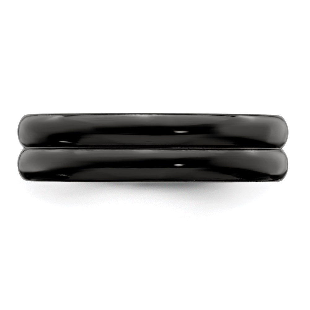 Edward Mirell Titanium Black Ti with Grooves 6mm Band