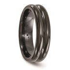 Edward Mirell Titanium Black Ti with Grooves 6mm Band