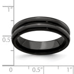 Edward Mirell Titanium Black Ti with Grooves 6mm Band