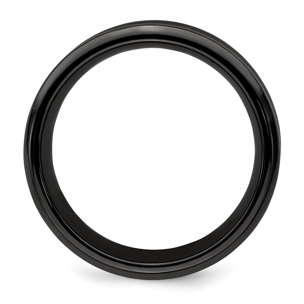 Edward Mirell Titanium Black Ti Polished Concave 9mm Band