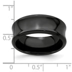 Edward Mirell Titanium Black Ti Polished Concave 9mm Band