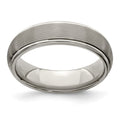 Edward Mirell Titanium Brush&Polished Textured Domed 6mm Band