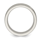 Edward Mirell Titanium Brushed/Polished Textured Lines 7mm Band