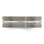 Edward Mirell Titanium Brushed/Polished Textured Lines 7mm Band