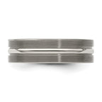 Edward Mirell Titanium Brushed/Polished Textured Lines 7mm Band
