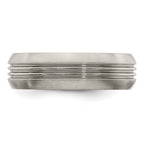 Edward Mirell Titanium Polished Triple Grooved 7mm Band