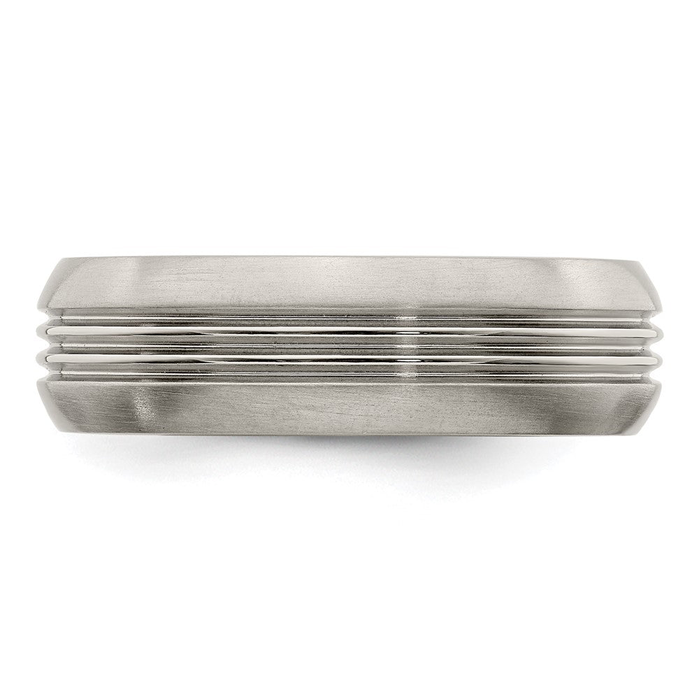Edward Mirell Titanium Polished Triple Grooved 7mm Band