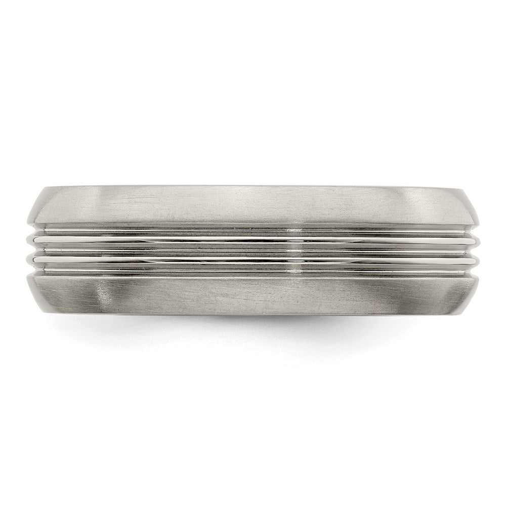 Edward Mirell Titanium Polished Triple Grooved 7mm Band
