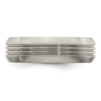 Edward Mirell Titanium Polished Triple Grooved 7mm Band