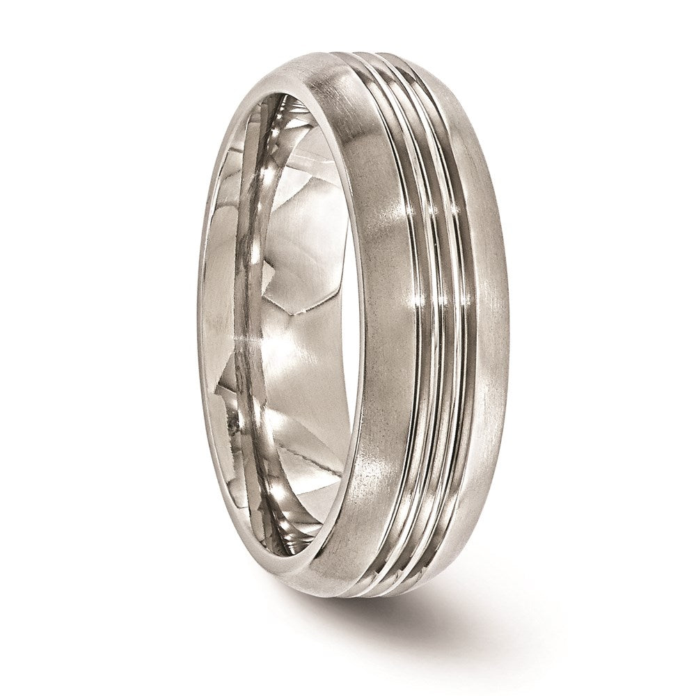 Edward Mirell Titanium Polished Triple Grooved 7mm Band