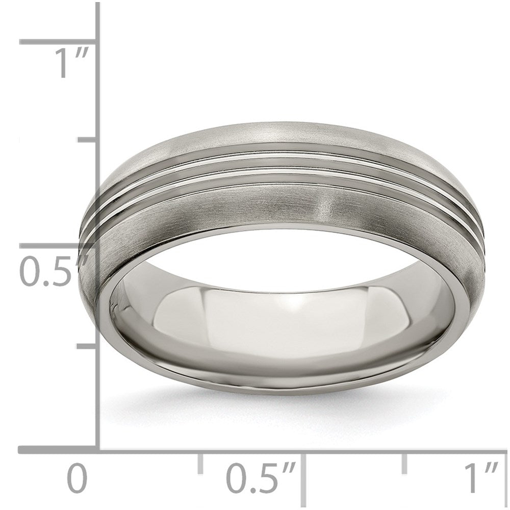 Edward Mirell Titanium Polished Triple Grooved 7mm Band