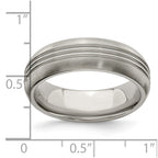 Edward Mirell Titanium Polished Triple Grooved 7mm Band