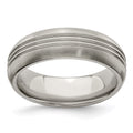 Edward Mirell Titanium Polished Triple Grooved 7mm Band