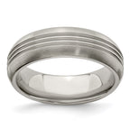 Edward Mirell Titanium Polished Triple Grooved 7mm Band