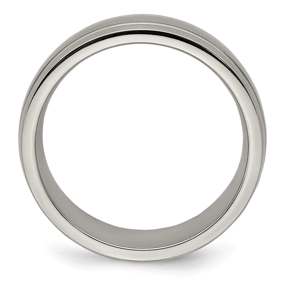 Edward Mirell Titanium Brushed/Polished Grooved 7mm Band
