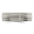 Edward Mirell Titanium Brushed/Polished Grooved 7mm Band