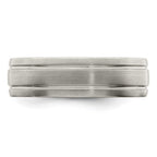 Edward Mirell Titanium Brushed/Polished Grooved 7mm Band