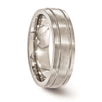 Edward Mirell Titanium Brushed/Polished Grooved 7mm Band