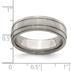 Edward Mirell Titanium Brushed/Polished Grooved 7mm Band