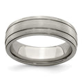 Edward Mirell Titanium Brushed/Polished Grooved 7mm Band