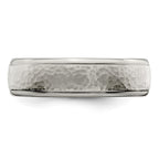 Edward Mirell Titanium Brushed & Polished Hammered 7mm Band