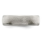 Edward Mirell Titanium Brushed & Polished Hammered 7mm Band