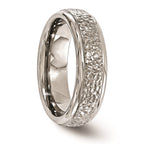 Edward Mirell Titanium Brushed & Polished Hammered 7mm Band