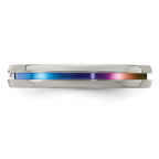 Edward Mirell Titanium White Sapphire Multicolored Anodized 4mm Band