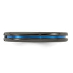Edward Mirell Black Ti Blue Sapphire and Blue Anodized Grooved 4mm Band