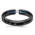 Edward Mirell Black Ti White Sapphire & Rainbow Anodized 4mm Band