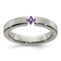 Edward Mirell Titanium Satin Amethyst 4mm Band