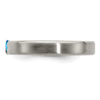 Edward Mirell Titanium Brushed Blue Topaz 4mm Band