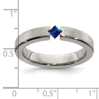 Edward Mirell Titanium Brushed Sapphire 4mm Band