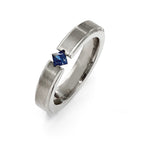 Edward Mirell Titanium Brushed Sapphire 4mm Band