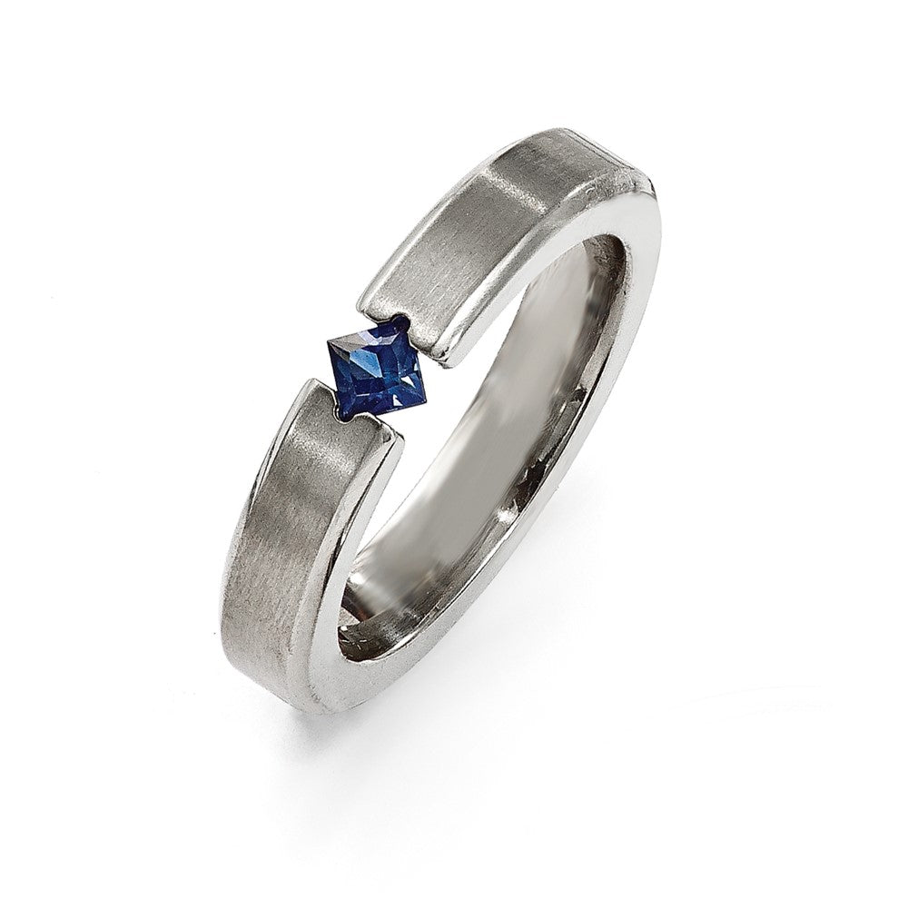 Edward Mirell Titanium Brushed Sapphire 4mm Band