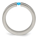 Edward Mirell Titanium Blue Topaz and Blue Anodized 4mm Band