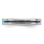 Edward Mirell Titanium Blue Topaz and Blue Anodized 4mm Band