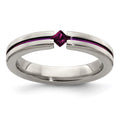 Edward Mirell Titanium Rhodolite Garnet & Anodized 4mm Band