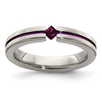 Edward Mirell Titanium Rhodolite Garnet & Anodized 4mm Band