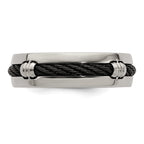 Edward Mirell Titanium & Cable Polished 7mm Band