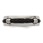 Edward Mirell Titanium & Cable Polished 7mm Band