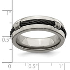 Edward Mirell Titanium & Cable Polished 7mm Band