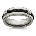 Edward Mirell Titanium & Cable Polished 7mm Band