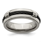 Edward Mirell Titanium & Cable Polished 7mm Band