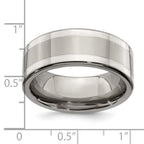 Edward Mirell Titanium with Sterling Silver Inlay 9mm Band