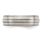 Edward Mirell Titanium with Sterling Silver Inlay Brushed 7mm Band