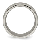 Edward Mirell Titanium w/Sterling Silver Inlay Beveled Edge 9mm Band