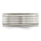 Edward Mirell Titanium w/Sterling Silver Inlay Beveled Edge 9mm Band