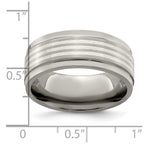 Edward Mirell Titanium w/Sterling Silver Inlay Beveled Edge 9mm Band
