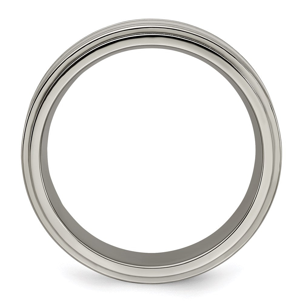 Edward Mirell Titanium Brushed&Polished w/Sterling Silver 7mm Band